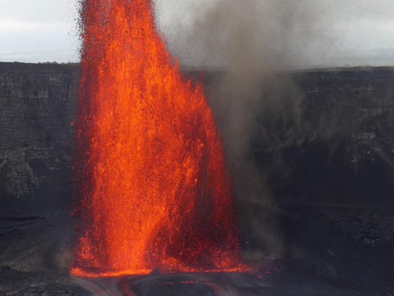 Kilauea Eruption Fountains on the Big Island - East side of chain